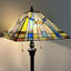 Lampe de lecture verticale en verre vert et bleu Tiffany de 63 pouces pour bureau à domicile