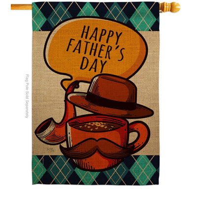 Double Sided 40'' H x 28'' W Polyester Father's Day House Flag