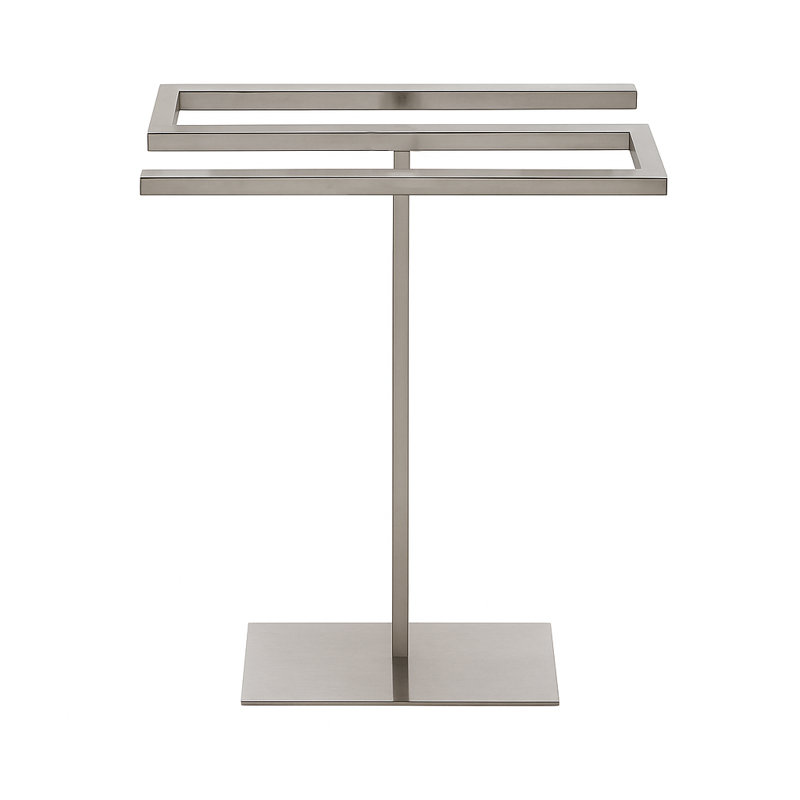 Linea Floor Mounted Towel Stand, Brushed Stainless Steel
