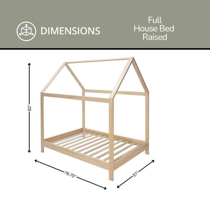 Annamari Sierra Solid Wood Kids House Bed, Full / Double