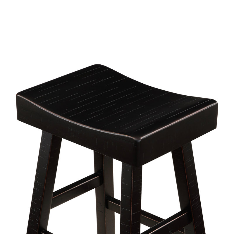 2 tabourets de bar transitionnels, en bois massif noir, pour salle à manger, capacité de poids de 250 lb, Noir