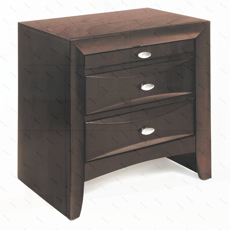 Table de chevet avec 2 tiroirs, Espresso