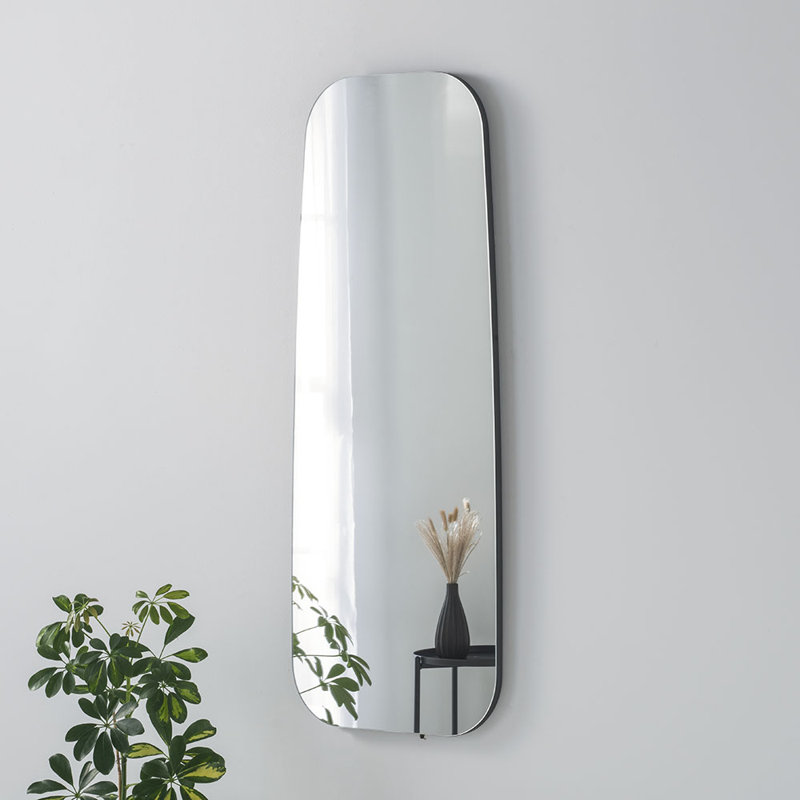 Akvile Asymmetrical Wall Mirror, Black