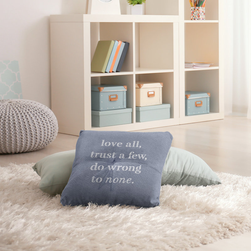 Coussin intérieur / extérieur Do No Wrong, Bleu / blanc, H 26 po x l 26 po