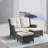 Bonia 52.7" Wide Outdoor Loveseat with 2 Ottomans and Cushions-673786749-707370796