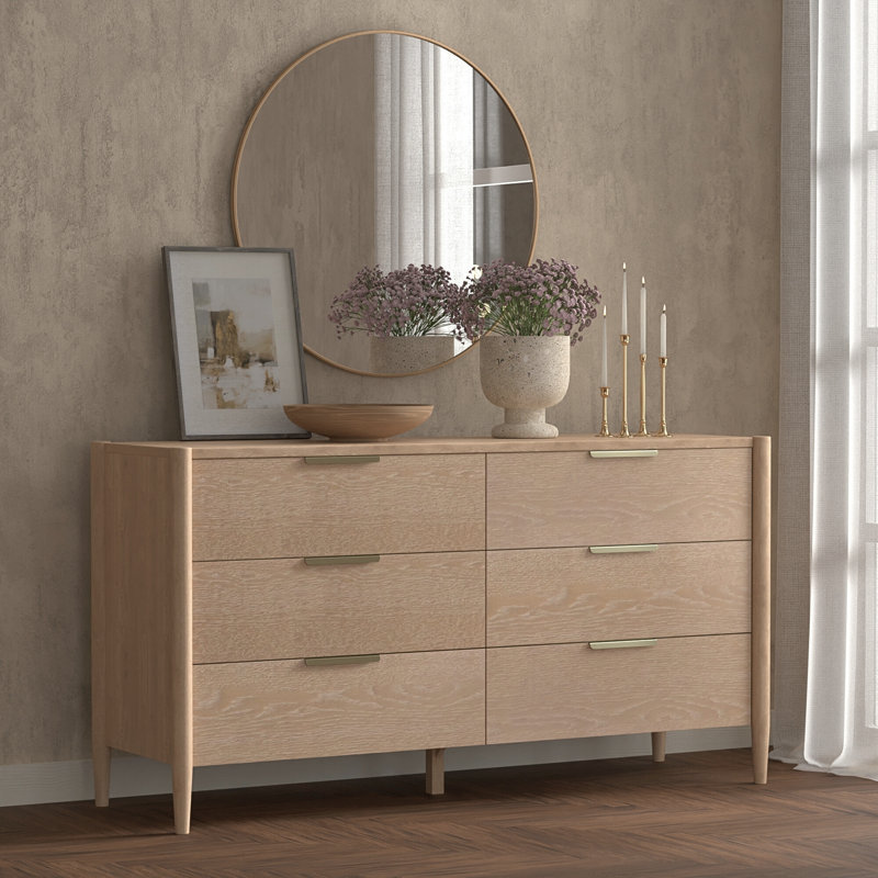 Commode 6 tiroirs Reece, Naturel