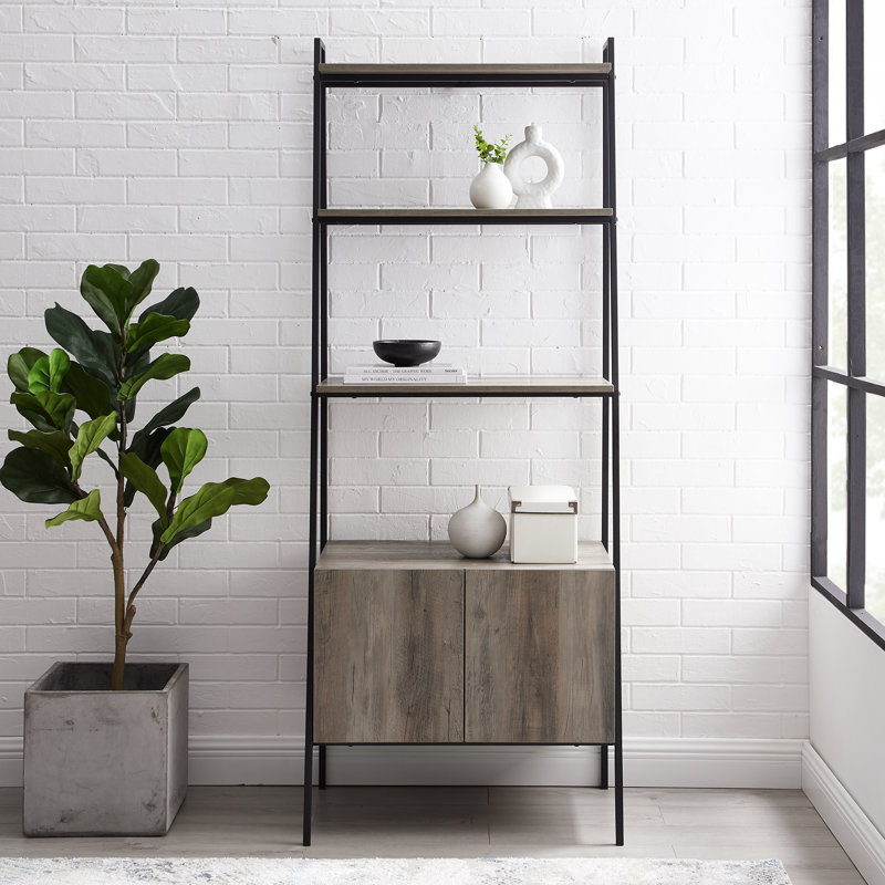 Little Italy Ladder Bookcase, Gray Wash