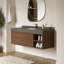Armoire de salle de bain moderne 48 po avec tiroirs, meuble-lavabo mural en pierre, armoire en bois massif multi-couches, dosseret assorti-69461226-69461227