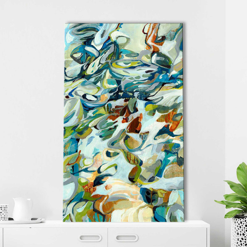 In the Flow III - peinture à cadre flottant, H 28 po x l 48 po x P 1,5 po, Toile tendue