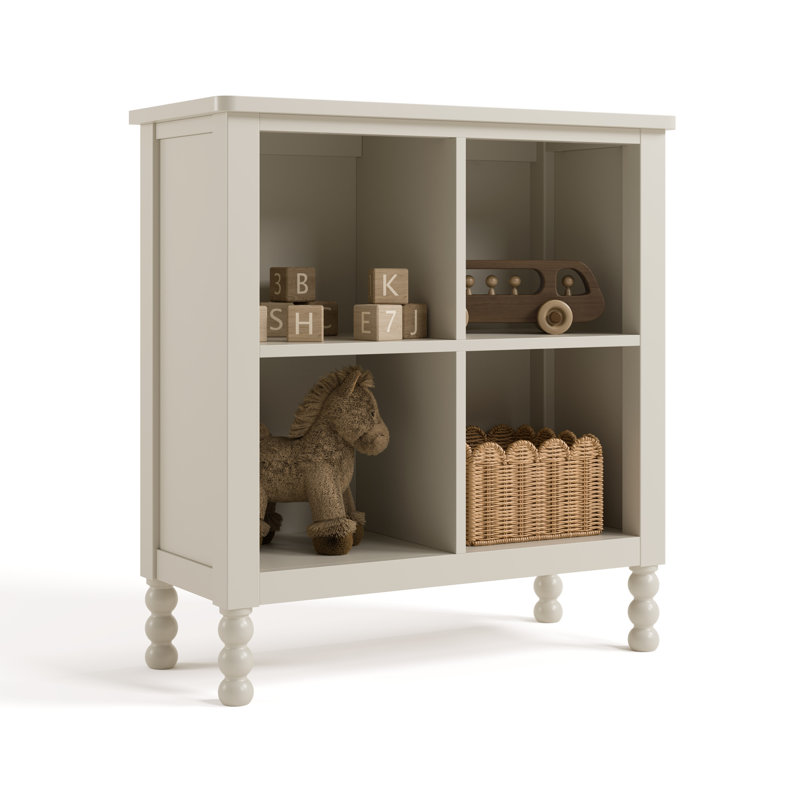 Rio 4 Cube Storage Organizer Bookcase, Frosted Oat
