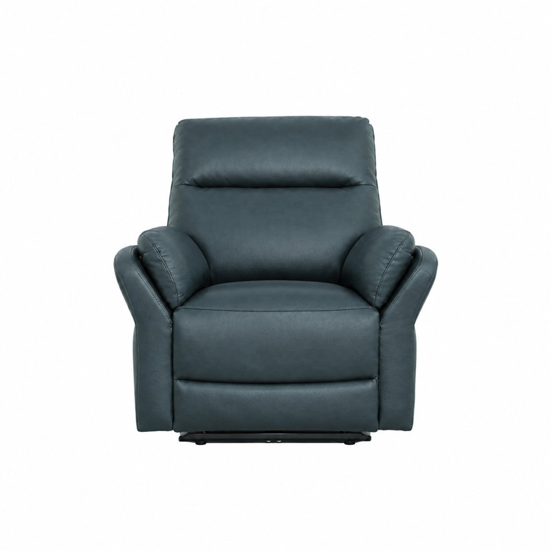 Fauteuil inclinable électrique Hudson en cuir avec port de chargement USB et de type C, Dark Grey Leather Chair