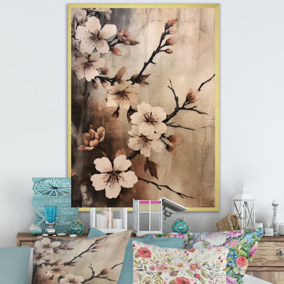 «Cherry Blossoms Brown Dark Solitude», reproduction sur toile