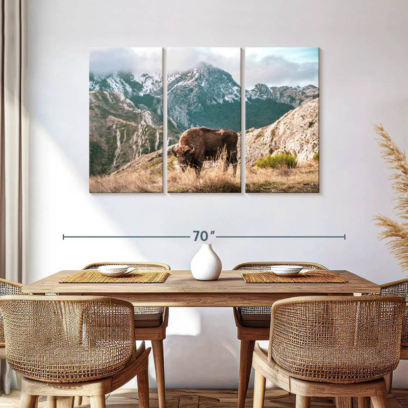 Brampt Bison Lost In The Mountains, 36" H x 57" W