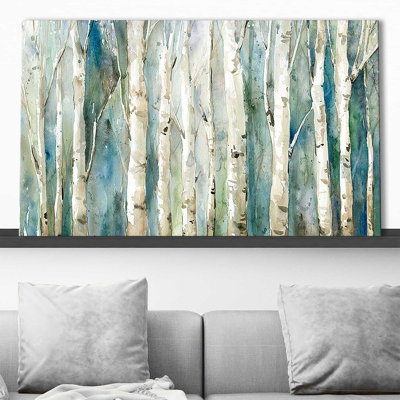 " Birch River Walk " Watercolor Painting