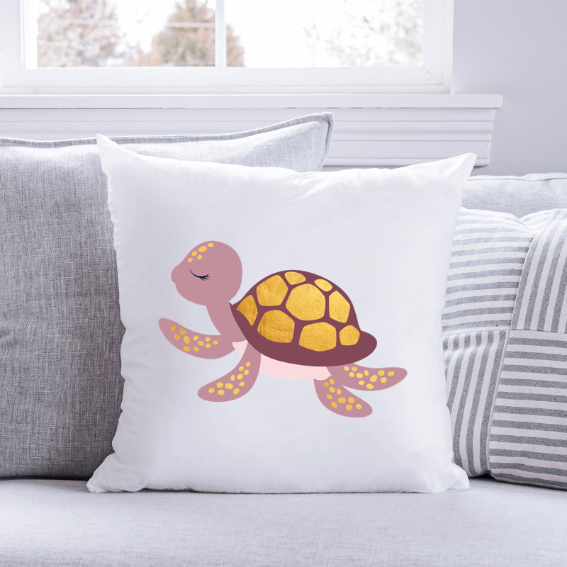 Nautical Sea Life_1 - Coussin décoratif en polyester inclus, H 14 po x l 14 po