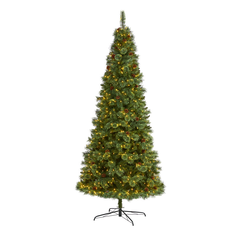 Lighted Artificial Christmas Tree, 9' H