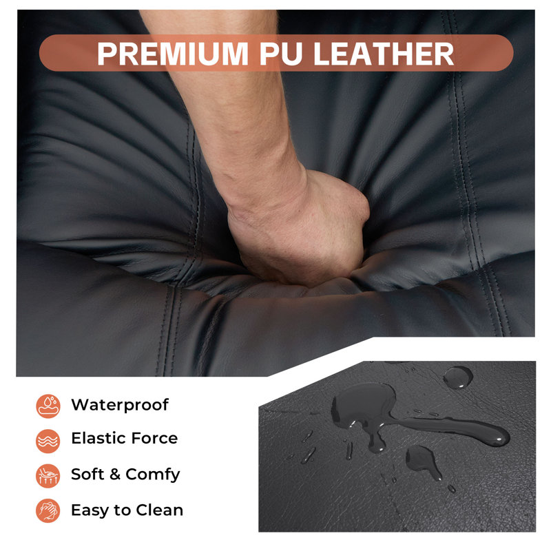 Fauteuil inclinable en cuir PU avec massage et chaleur, fauteuil inclinable en cuir PU avec 2 porte-gobelets, poches latérales