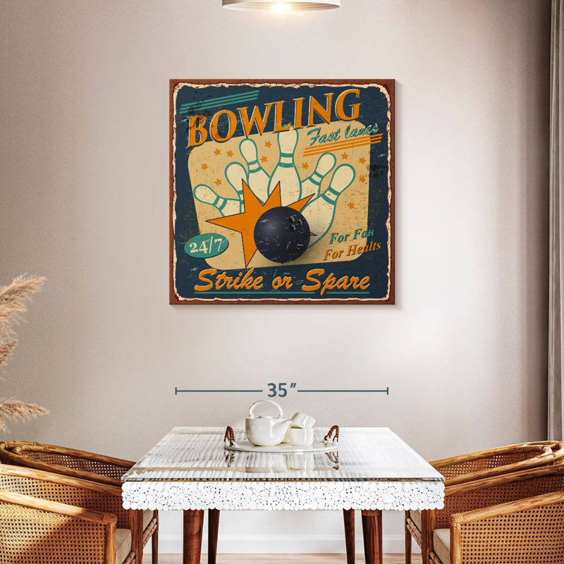 Enseigne de bowling rétro Khylige, H 36 po x l 36 po