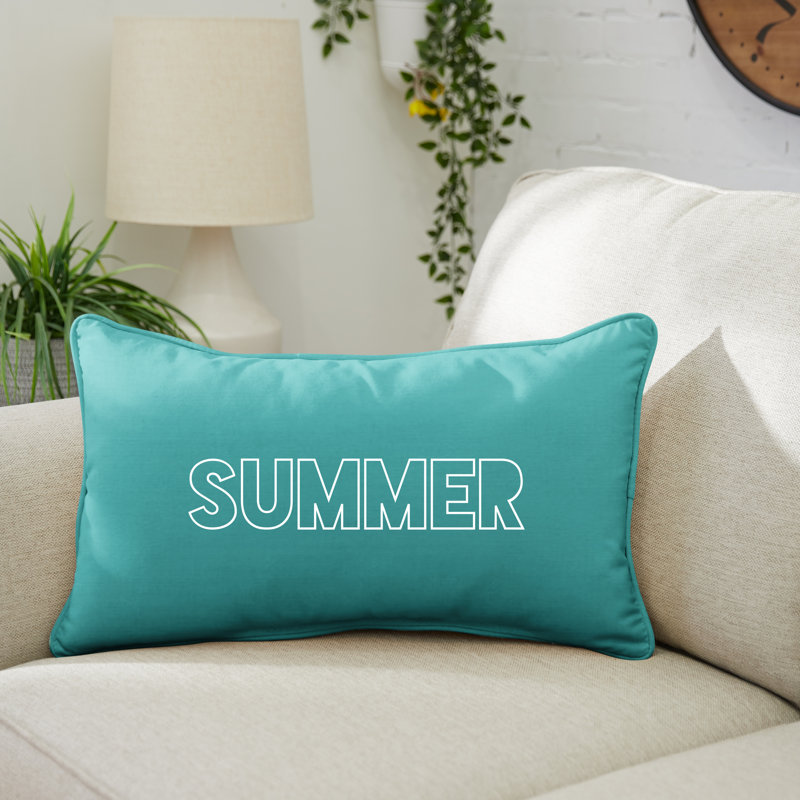  Coussin lombaire intérieur / extérieur Summer, H 13 po x l 20 po, bleu