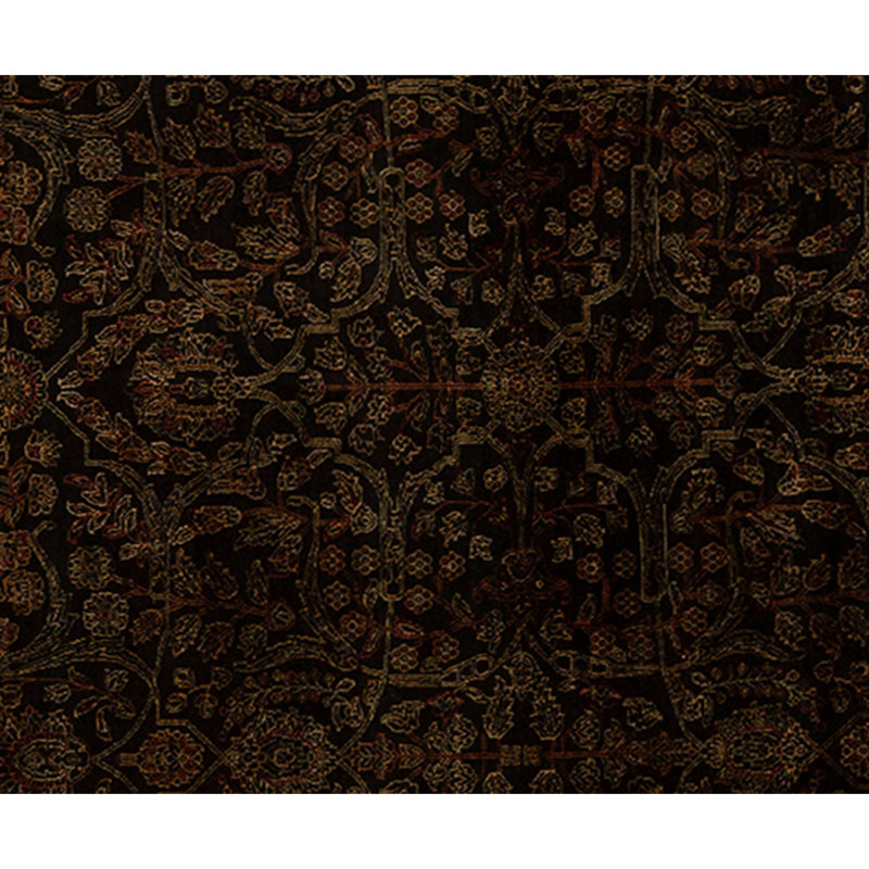Hand Knotted Wool Area Rug in Black
