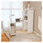 Bureau pliable en marbre blanc extensible avec tablettes de rangement - Bureau mobile à roulettes pour petit bureau à domicile, poste de travail compact avec roues verrouillables
