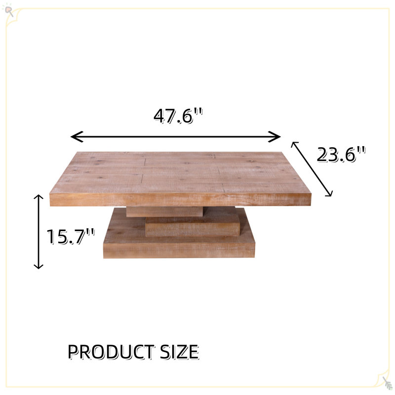 Table basse en bois à base rectangulaire