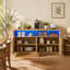 Buffet en bois de 170 cm avec bande lumineuse DEL, prises électriques et 4 compartiments de rangement pour un style de vie moderne-1011772594