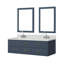 Meuble-lavabo double 60 po bleu X P 22 po D, plateau en marbre de culture, ensemble de robinet et Miroirs-118024456