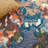 Akhira Floral Hand Tufted Wool/Cotton Area Rug in Light Blue/Rust-538014286