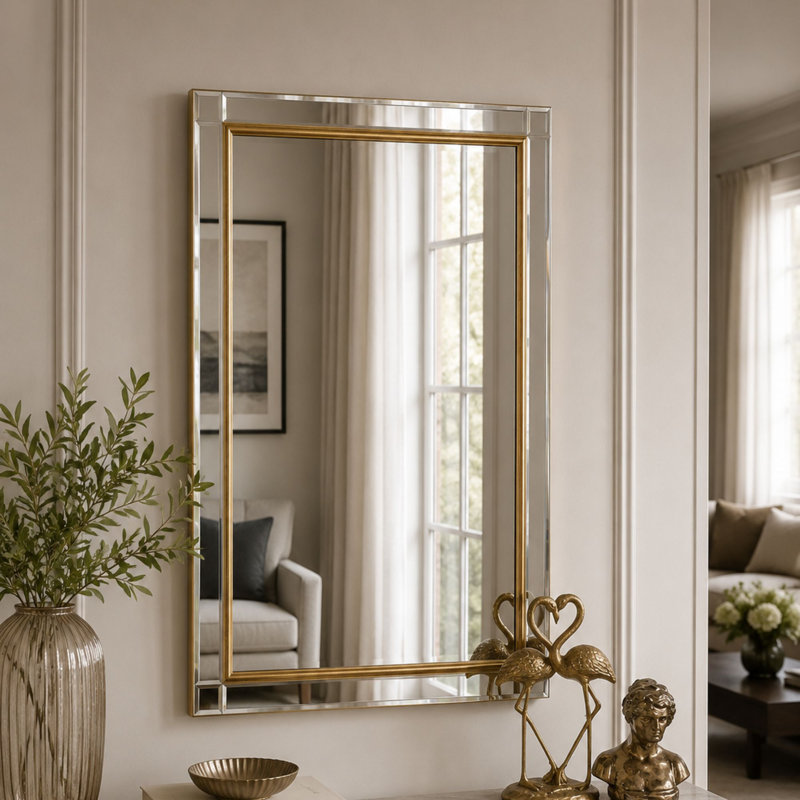 Abbeville Venetian Bevelled Accent Mirror, 75cm H x 105.5cm W
