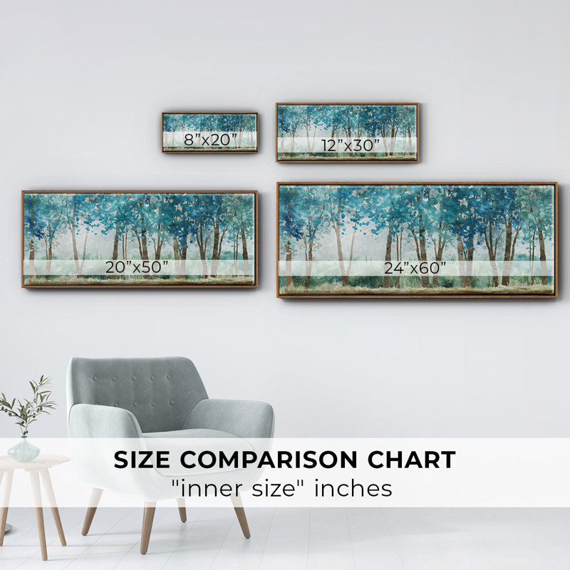 Sunwashed Grove- Framed Canvas, 12" H x 30" W