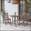 Ensemble bistro extérieur 3 pièces en PEHD : table de patio ronde de 76 cm avec trou pour parasol et 2 chaises sans accoudoirs
