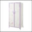 Garde-robe en cuir synthétique blanc et clair mauve