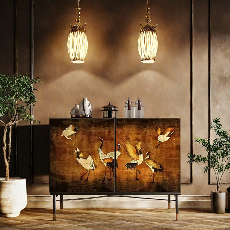 Armoire décorative peinte