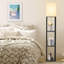 Emonnie 62.9" Column Floor Lamp with Shelves, Real Solid Wood and Bulb Included-1709860209