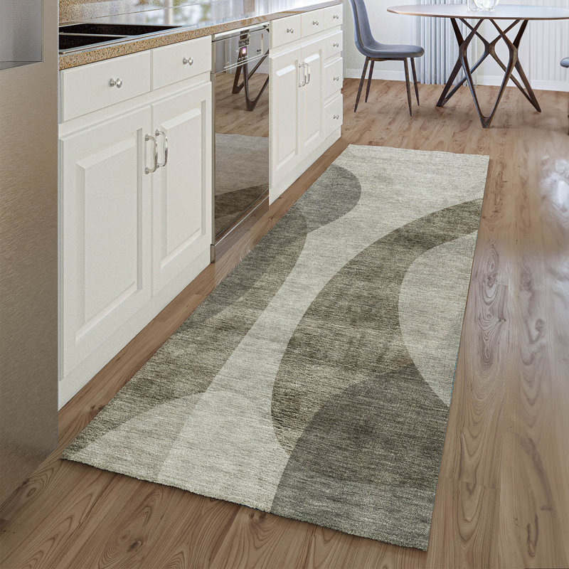 Premium Machine Washable Arnette Taupe Rug, Runner 2'3" x 7'6"