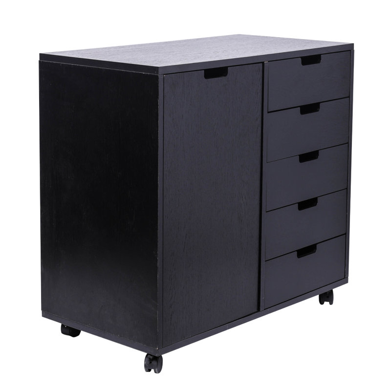 Classeur en bois 5 tiroirs et armoire à 2 compartiments