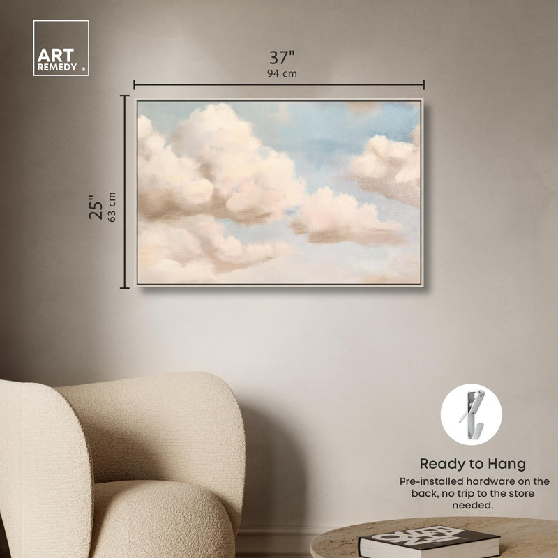 Art rustique sur toile Windswept Veil, H 25 po x l 37 po, Cadre argenté