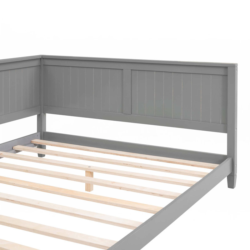Lit de jour / canapé en bois, Gris, Complet/Double