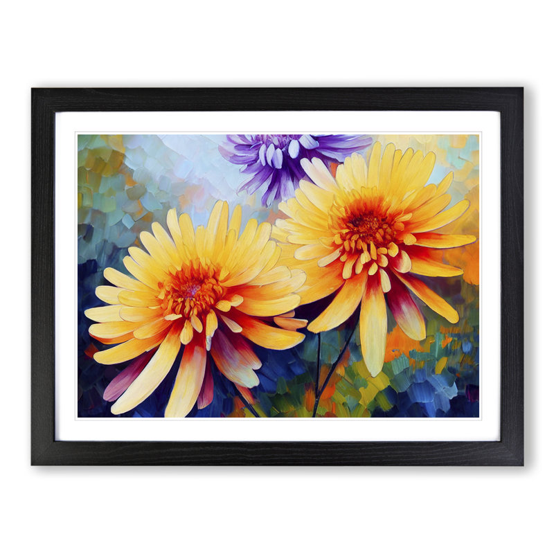 Chrysanthemum Flowers Vol.1 - Framed Print, Black Framed, 25cm H x 34cm W x 2cm D