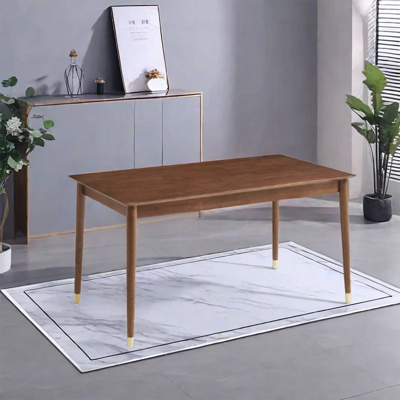 Mhirren Solid Wood Dining Table, Nut-Brown