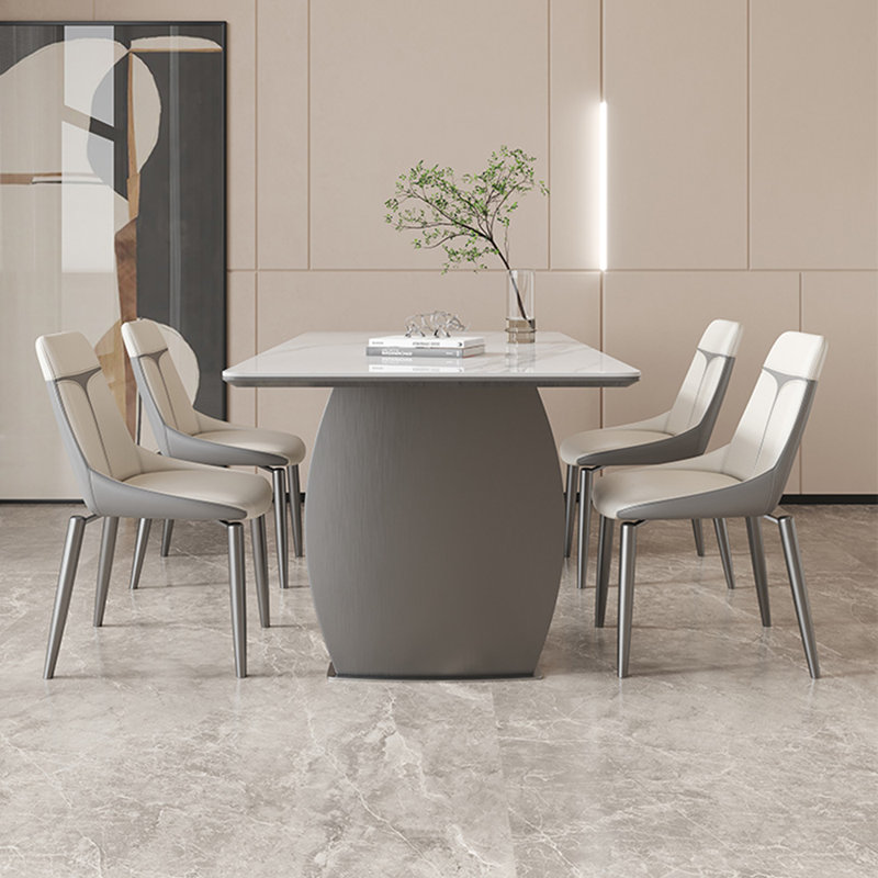 Modern light luxury rectangular dining table set, 29.5"H x 70.8"L x 35.4"W