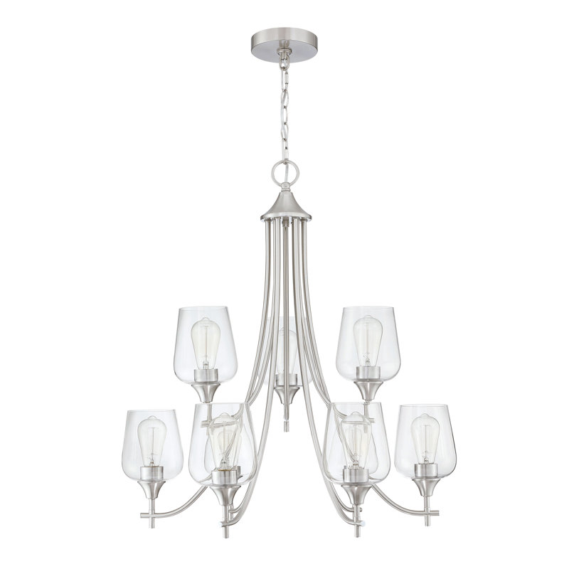 Kinley 9 - Light Unique/Statement Chandelier, Brushed Nickel