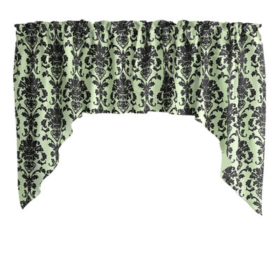 Poplin Damask Floral Swag Window Valance 58" Wide