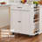 Kitchen Island Cart Rolling Storage Cabinet On Wheel With Charging Station (Not Include Stools)
