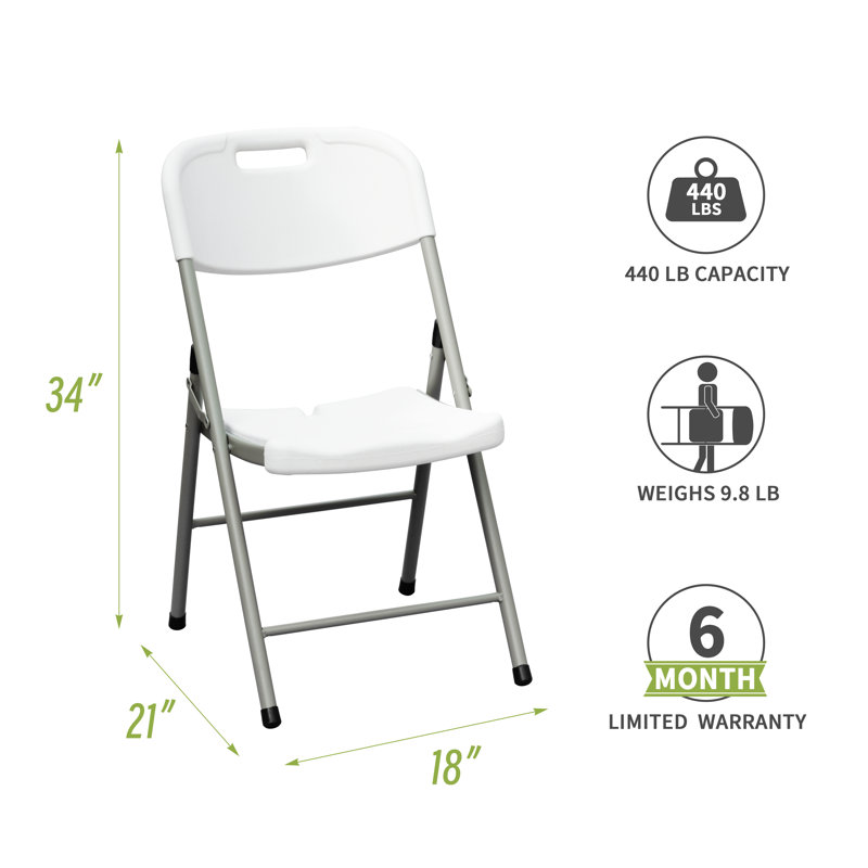 Ensemble de chaises pliantes empilables en plastique / résine (ensemble de 4)