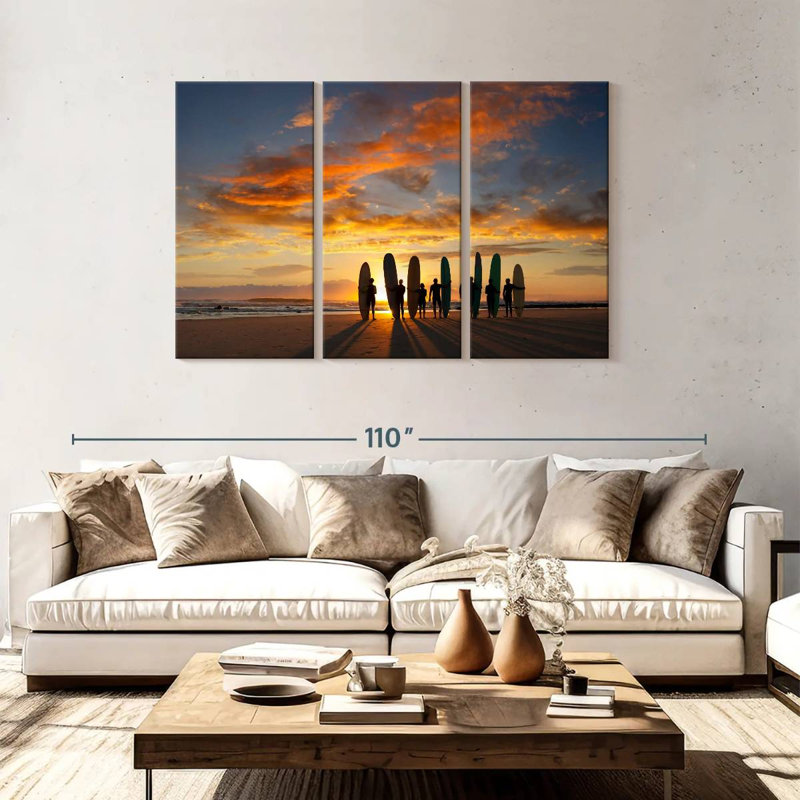 Gillard Malibu Sunrise Surfers, H 48 po x l 74 po
