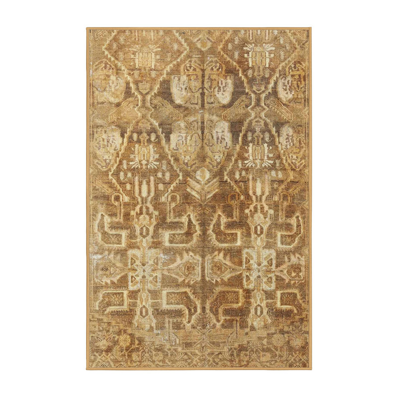Tapis traditionnel mehroon/noir/bleu Deaux, Rectangle 2 pi x 5 pi