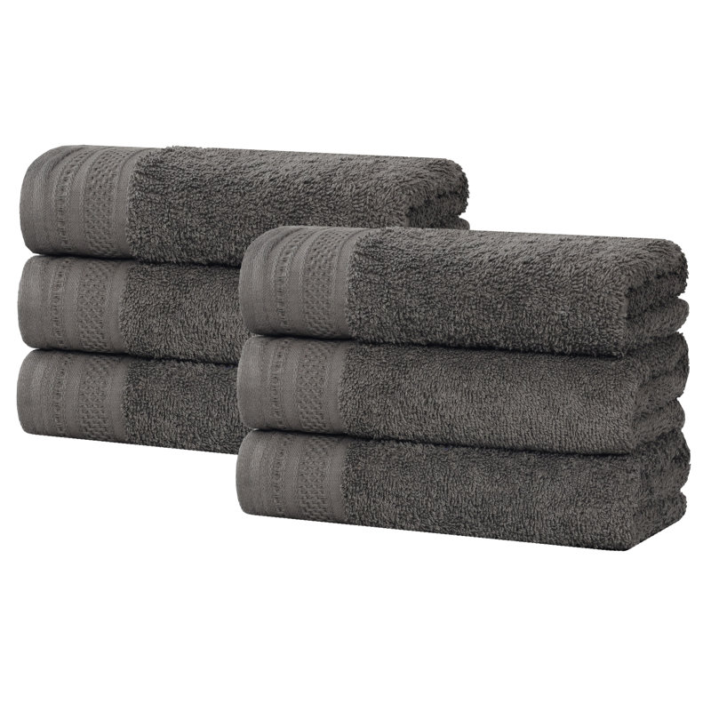 Essuie-mains mi-longs en coton gaufré texturé Honeycomb, Métal industriel