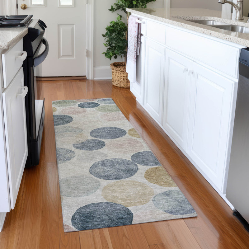 Tapis beige d'intérieur / extérieur lavable à la machine, Tapis de couloir 2 pi 3 po x 7 pi 6 po